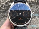 Swiss Replica IWC Portuguese Watch Working Month Day Date Black Dial